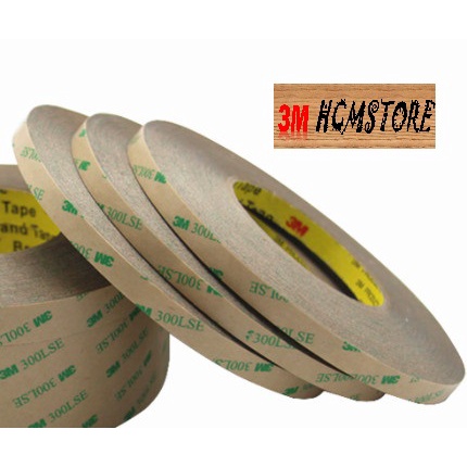 3M 300LSE 93015 12mm dài 55met BĂNG KEO 2 MẶT MỎNG 300LSE - TRONG SUỐT chuyên DÁN CẢM ỨNG, CHỊU NHIỆT chuyên dán nhựa