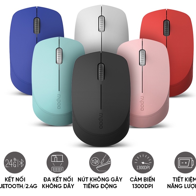Chuột Không Dây Rapoo M100G - Bluetooth, Nhỏ Gọn, Tiếng Động Siêu Nhỏ, Phù Hợp Laptop/ PC
