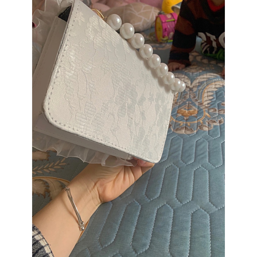 ORDER♥️Túi Xách Ren Dây Ngọc(ảnh thật)Sizd17x12x5cm