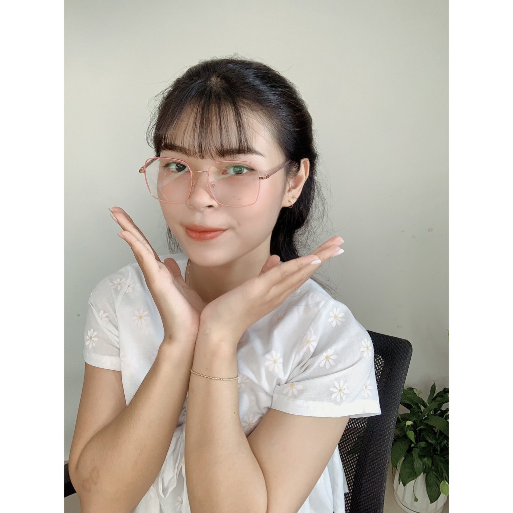 Gọng kính Vuông Hợp Kim Ouress 8502 Cực Nhẹ Dễ Thương