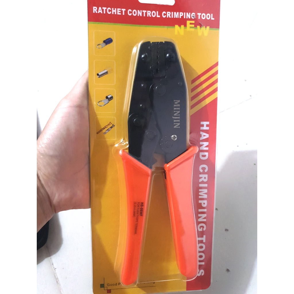 Kìm bấm cos đa năng / Kìm bấm đầu dây điện, bấm cos tròn đa năng phủ nhựa HS-06WF bấm cos 0.25-6mm2