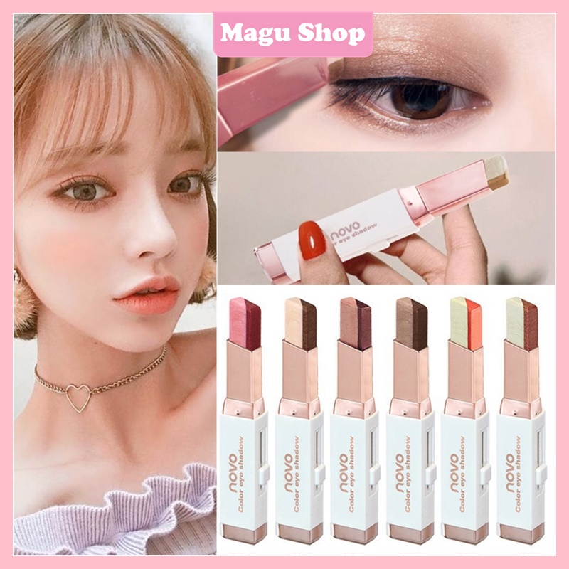 Phấn mắt Novo dạng thỏi 2 tông màu tiện dụng - Phấn mắt không thấm nước, mồ hôi mã NOVO5099