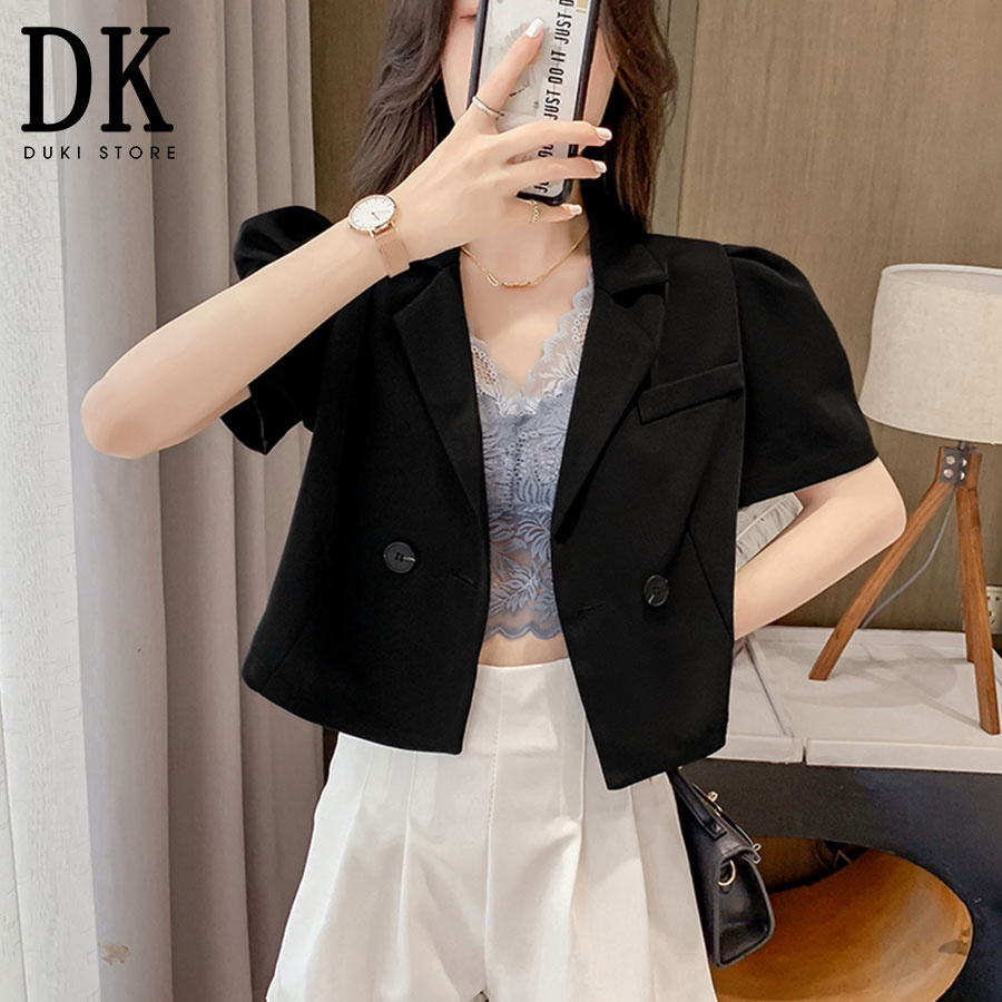 [HOT] Áo khoác blazer, áo vest blazer nữ droptop dáng lửng vai bồng cực xinh - DUKI STORE