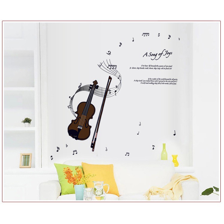 [FREESHIP 50K] Decal dán tường Âm nhạc 7 - Guitar - decal có sẵn keo bóc dán ngay
