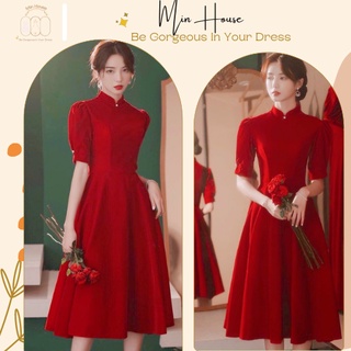 Đầm đỏ dự tiệc siêu sang chảnh-Hàng cao cấp loại 1-váy đỏ mặc đi chơi noel,mặc tết siêu xinh