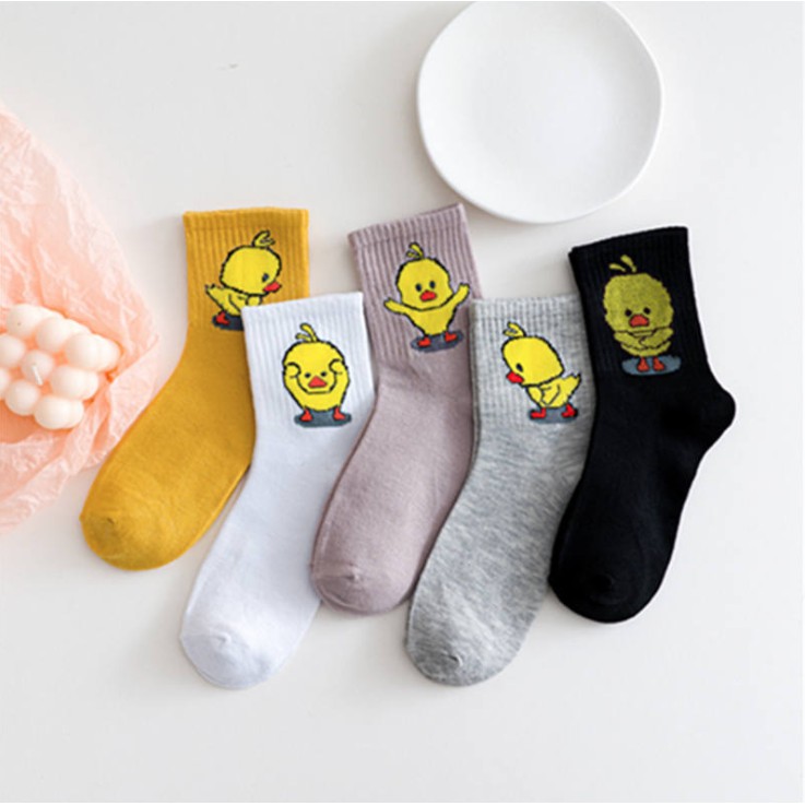 [GIÁ RẺ] COMBO 5 Đôi Tất Vớ Cổ Cao In Họa Tiết Dễ Thương Phong Cách Nhật Bản Cho Nữ - Nhiều Mẫu
