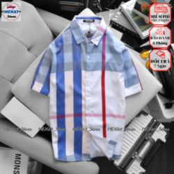 Áo sơ mi nam ngắn tay kẻ nhiều màu caro ,chất liệu lụa  bóng thoáng mát, không nhăn, không bai xù Men87_store