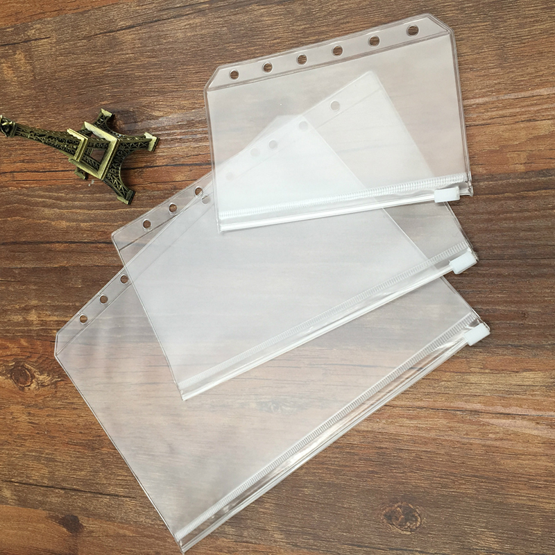 【cfh】Loose-leaf Zipper Bag A5A6A7 This Book PVC6 Hole Bill Business Card Loose-leaf Storage Zipper Bag Hand Account Loose-leaf Bag