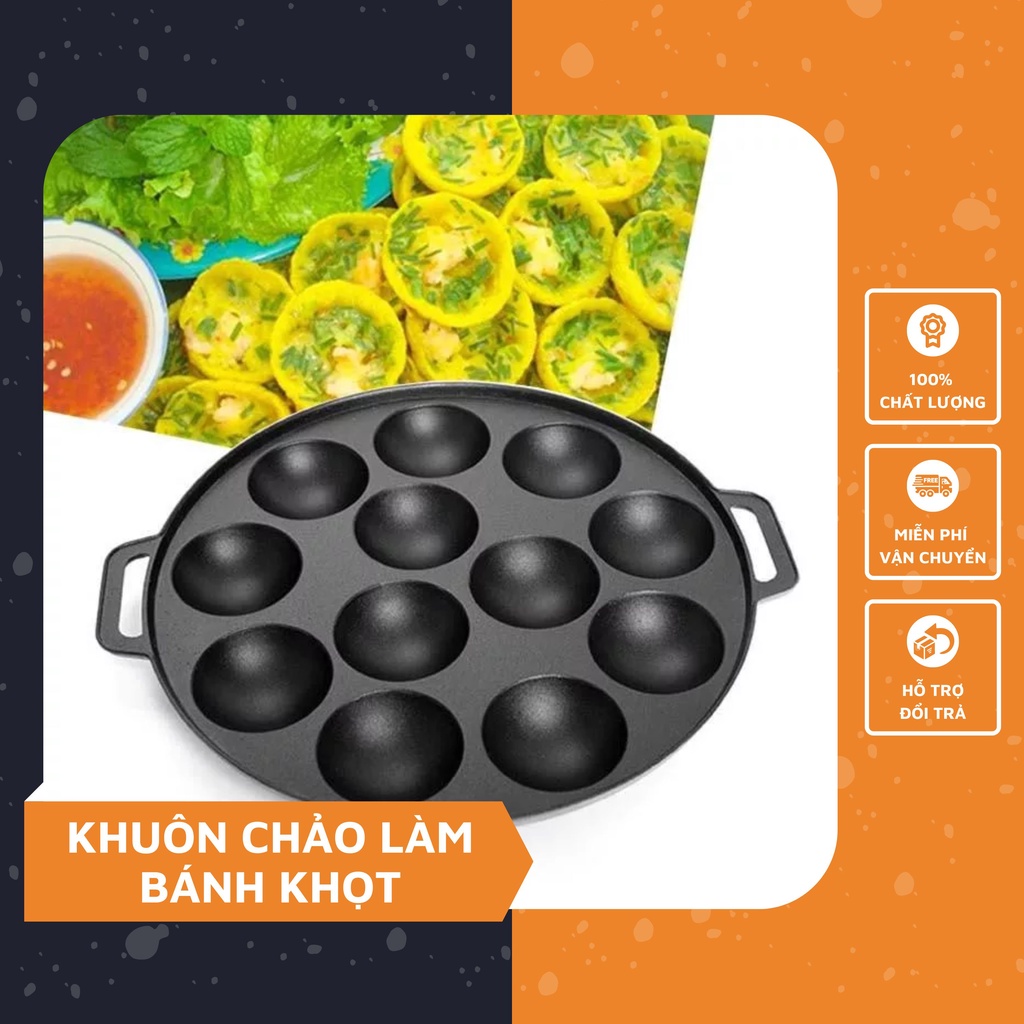 Khuôn Chảo Làm Bánh Khọt Tạo Hình Tròn Đều Bắt Mắt, Nhỏ Nhắn Tiện Lợi Cho Nhà Bếp Của Mọi Gia Đình