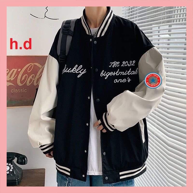 ÁO KHOÁC BOMBER JACKET Tim UNO, HiukyChất gió vs nỉ mềmhàng 1 lớp cổ, tay áo và gấu áo có bo dệt xịnfreesize 53kg