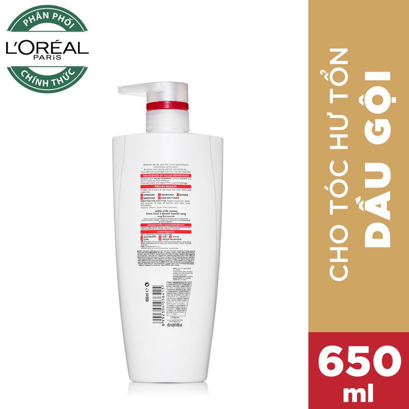 Dầu Gội L'Oreal Phục Hồi Tóc Total Repair 5 Repairing Shampoo 650ml