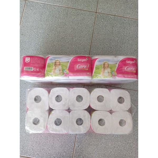 1 CÂY (10 LỐC) GIẤY VỆ SINH SÀI GÒN CARE CÓ LÕI