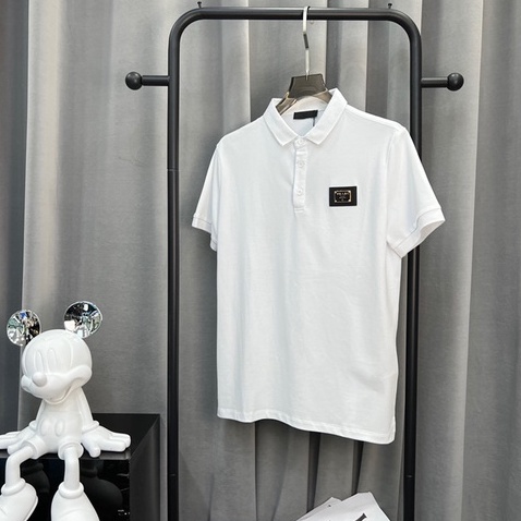 Áo Thun POLO Da Thêu Chữ Ngắn Tay Thời Trang Hè Năng Động Dành Cho S-4XL PRAD1 2022