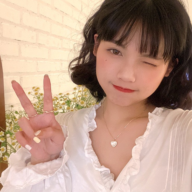 Vòng cổ nữ mặt trái tim sáng bóng chất lượng cao