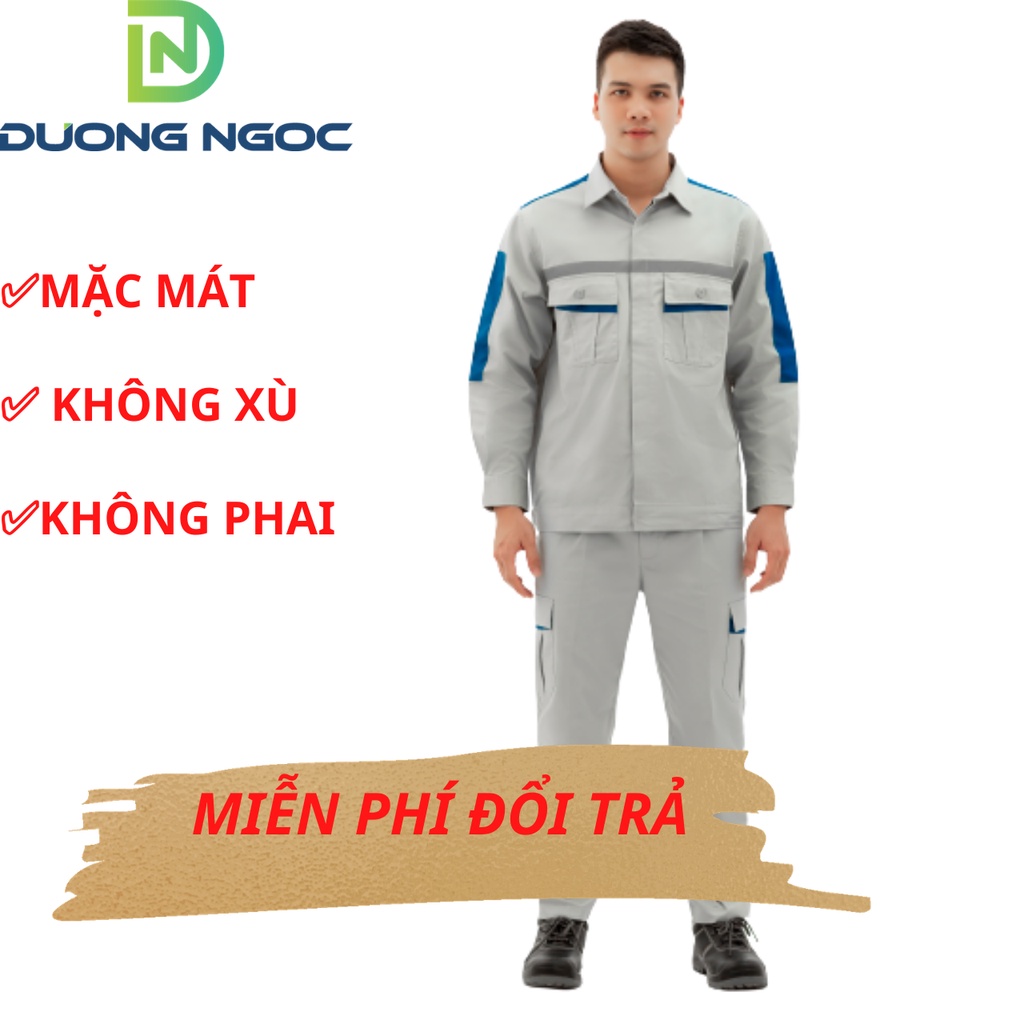 (PR02) Quần Áo Bảo Hộ Lao Động+Vải  Pangrim Hàn Quốc+ Đồng Phục Dành Cho Nam+Mặc Mát+Thấm Hút Mồ Hôi-PR02