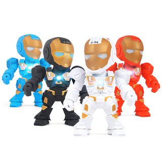 Wireless Bluetooth Speaker with LED Flash Portable Subwoofer Iron Man Model