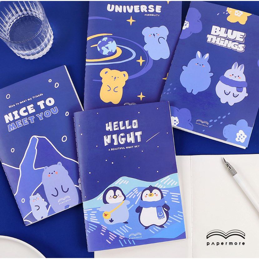 [Mã LIFEB04ALL giảm 10% tối đa 15K đơn 0Đ] Sổ chiết lưu trữ sticker washi Blue ideals sổ size A5 | BTS008