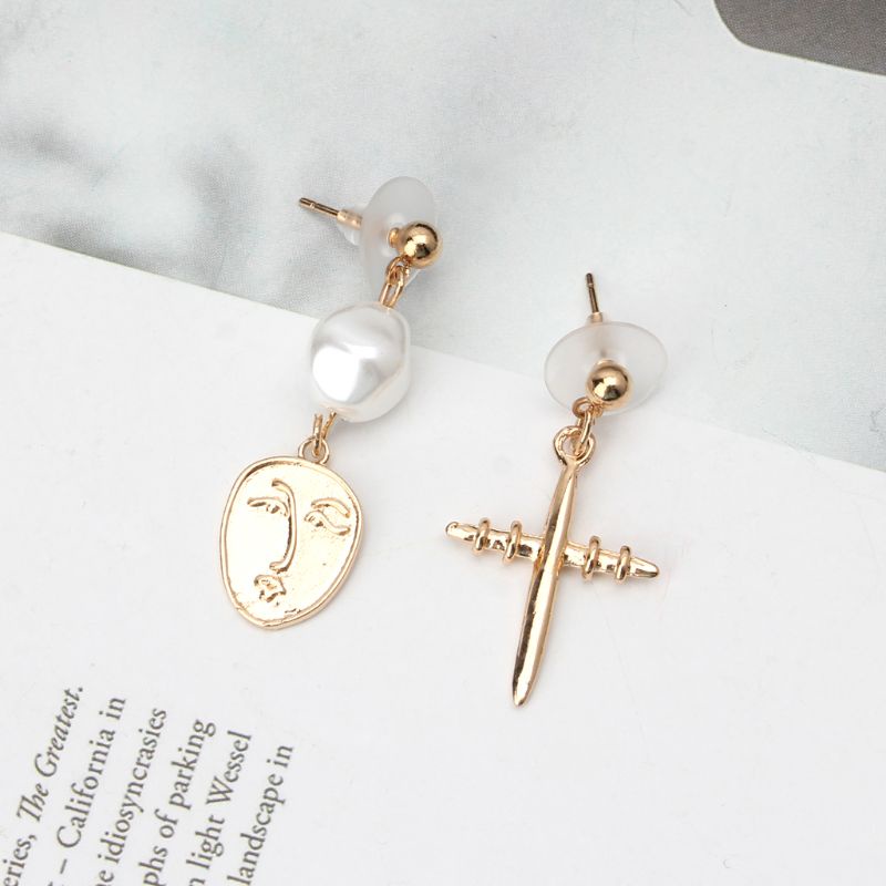 Khuyên Tai Nữ Trang Dáng Dài Đính Ngọc Trai Phong Cách Hiphop