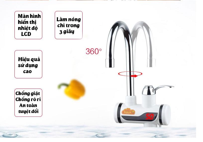 Máy làm nóng nước trực tiếp tại vòi - Sản Phẩm Cao Cấp - Làm Nóng Nhanh, Tiết Kiệm Điện, Chống Giật Rò Điện