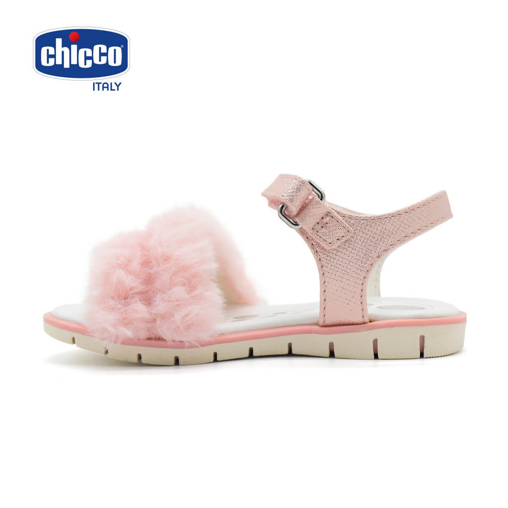 Sandal mát-xa chân cho bé quai ngang lông Pinky Chicco