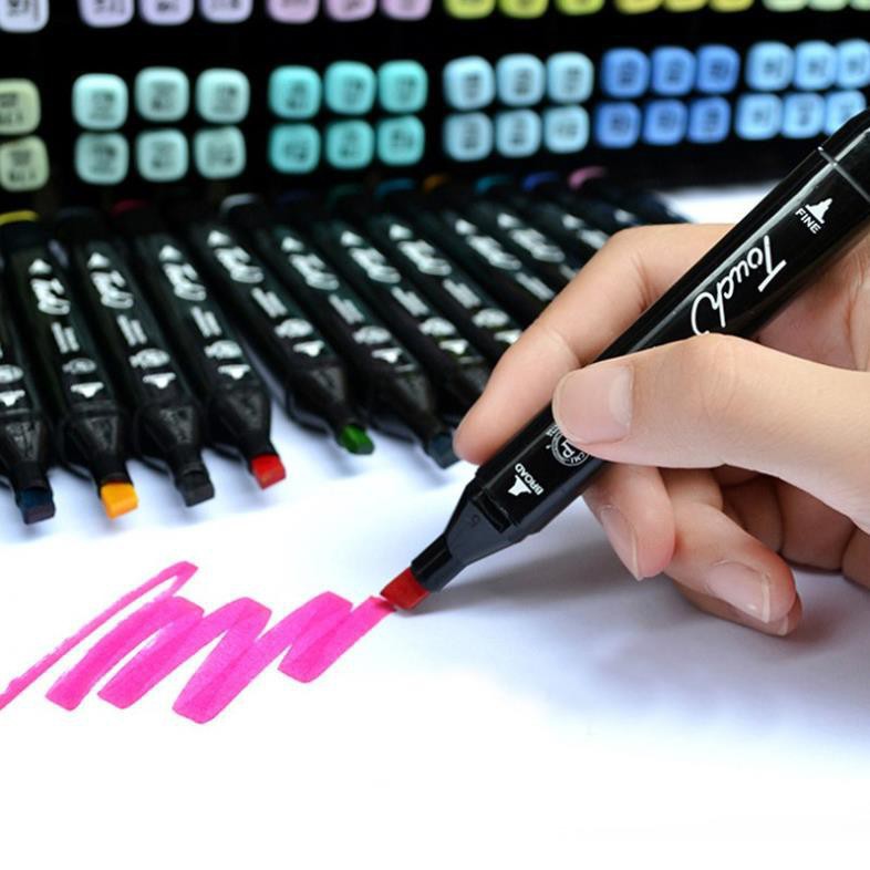 Bút vẽ, bút màu Marker Touch Mark Cool Túi Vải Bộ 30/60/80 màu ngọt ngào vẽ anime,chân dung,phong cảnh