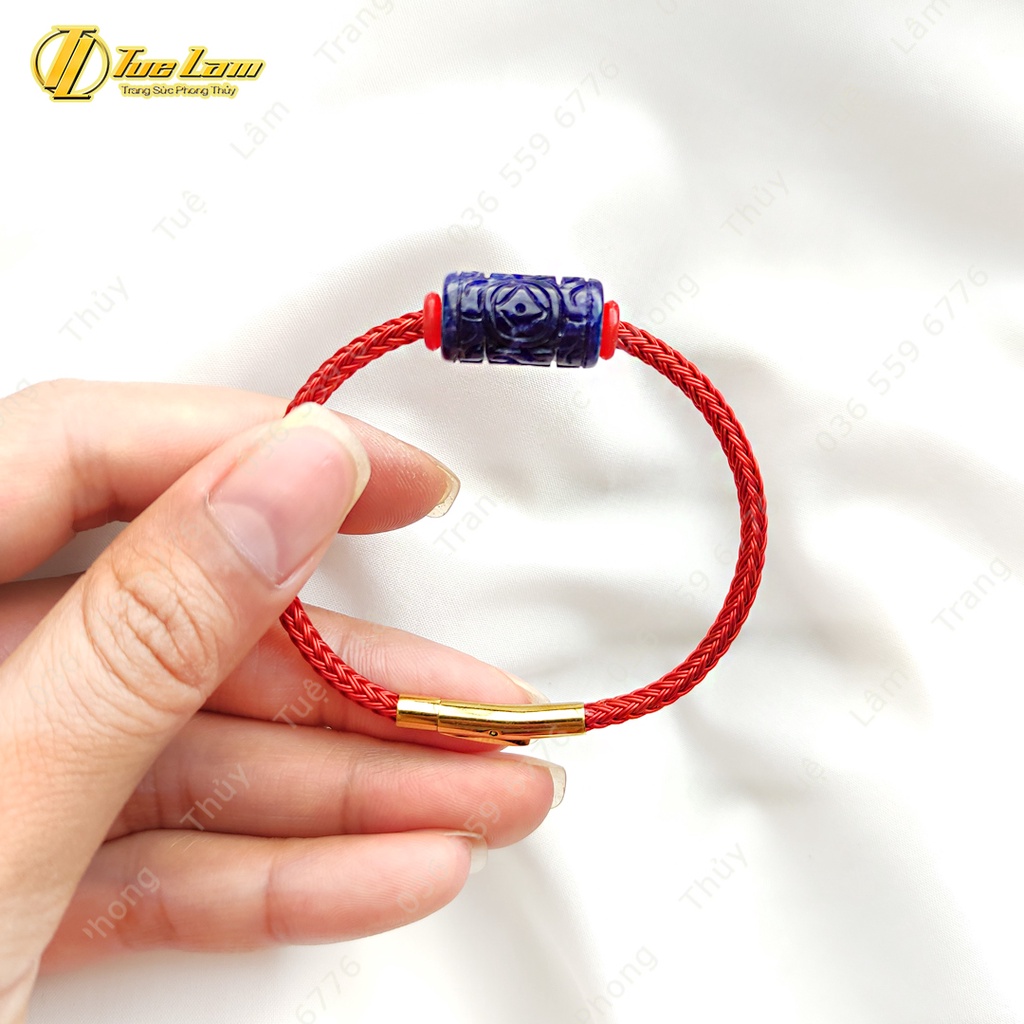 Vòng tay lu thống sodalite khắc họa tiết màu xanh dương hợp mệnh thủy, mộc - tài lộc hanh thông - Tuệ Lâm