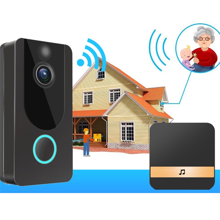 Chuông cửa không dây chống nước,Chuông cửa Thông Minh Camera wifi EKEN V7 cao cấp với công nghệ đàm thoại 2 chiều