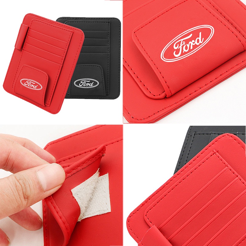 Túi Da Đựng Mắt Kính Gắn Tấm Che Nắng Xe Hơi Ford Ranger XLT Focus MK2 MK3 Ranger Raptor Mustang Ecosport Kuga Everest