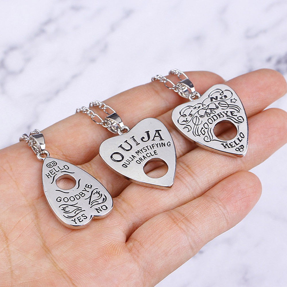 Dây Chuyền Hợp Kim Bảng Ouija Màu Bạc Phong Cách Gothic