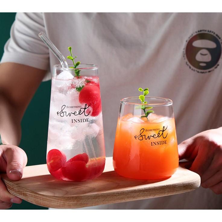 Ly sinh tố thủy tinh chịu nhiệt in chữ SWEET đáng yêu