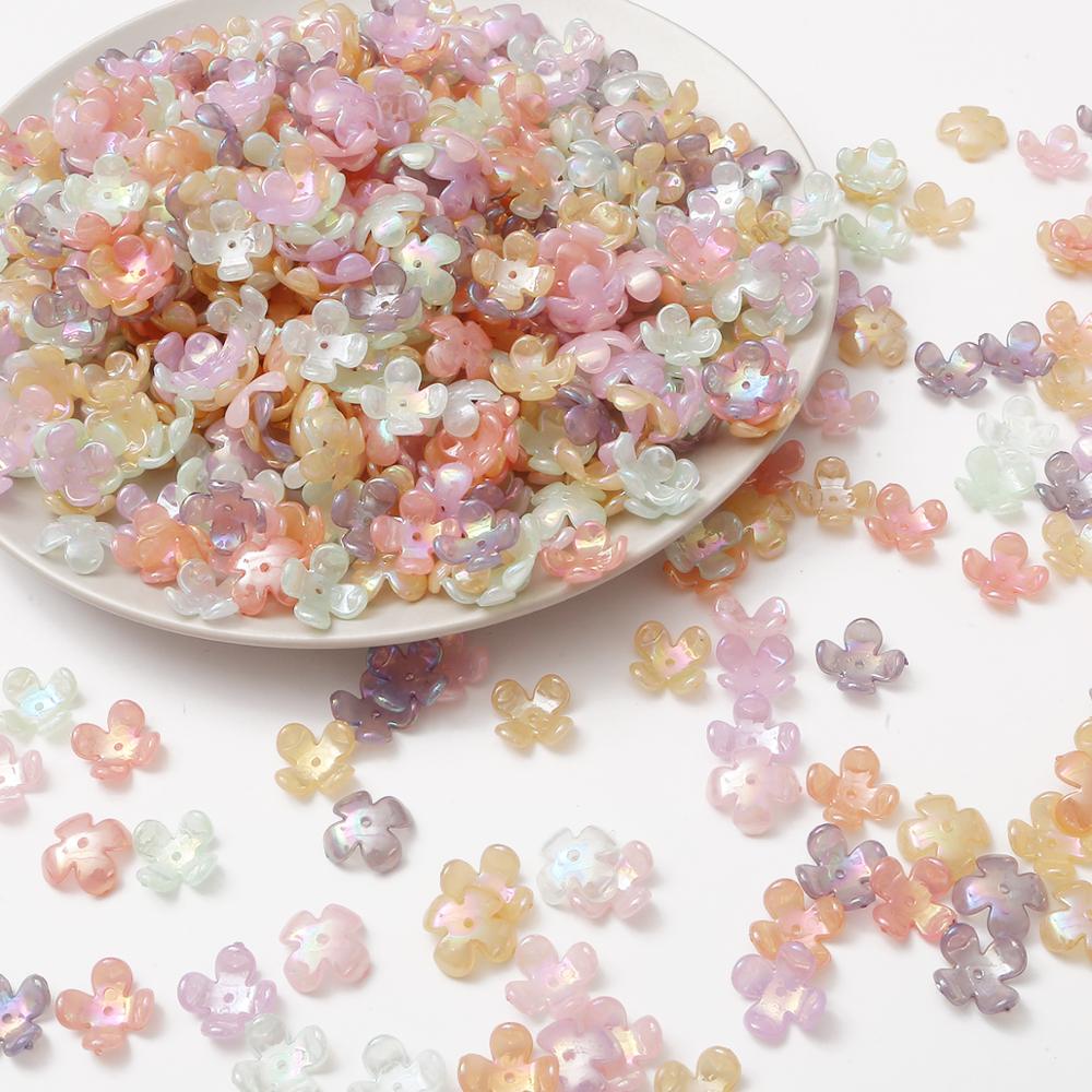 Hạt ngọc trai giả ABS acrylic thắt nơ bốn cánh dùng may vá thủ công