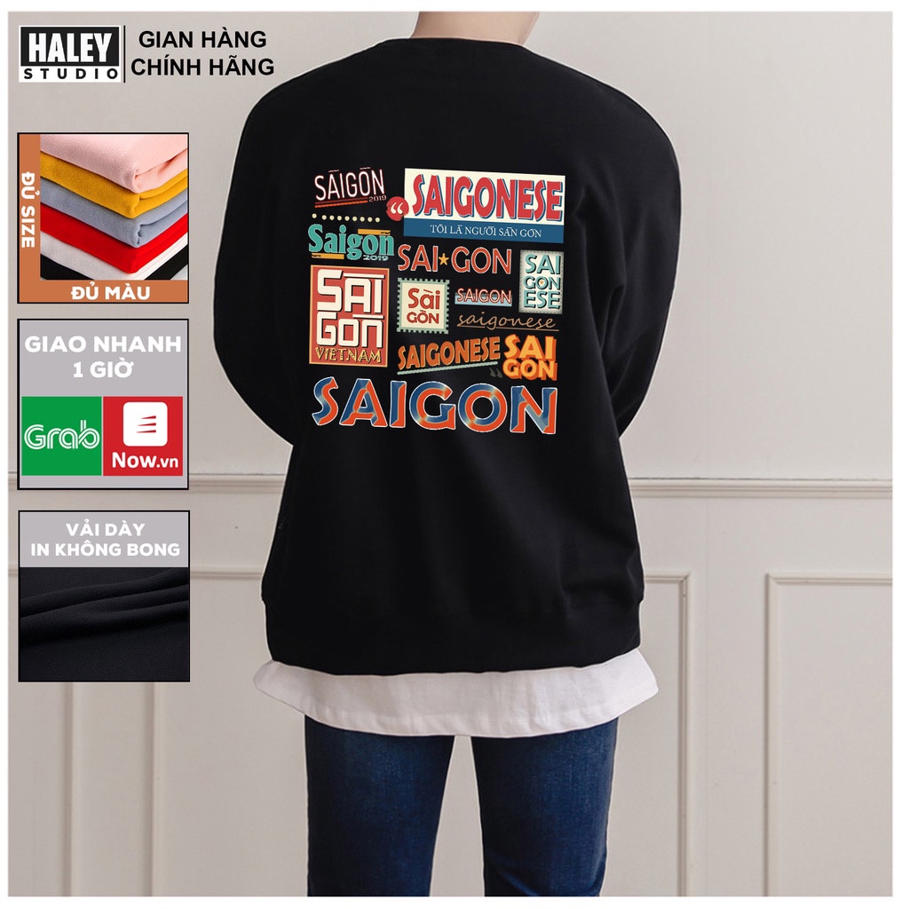 Áo Sweater SÀI GÒN HÀ NỘI Nam Nữ unisex Chất nỉ bông đẹp thu đông phong cách Hàn Quốc HD270 Quà tặng ngẫu nhiên