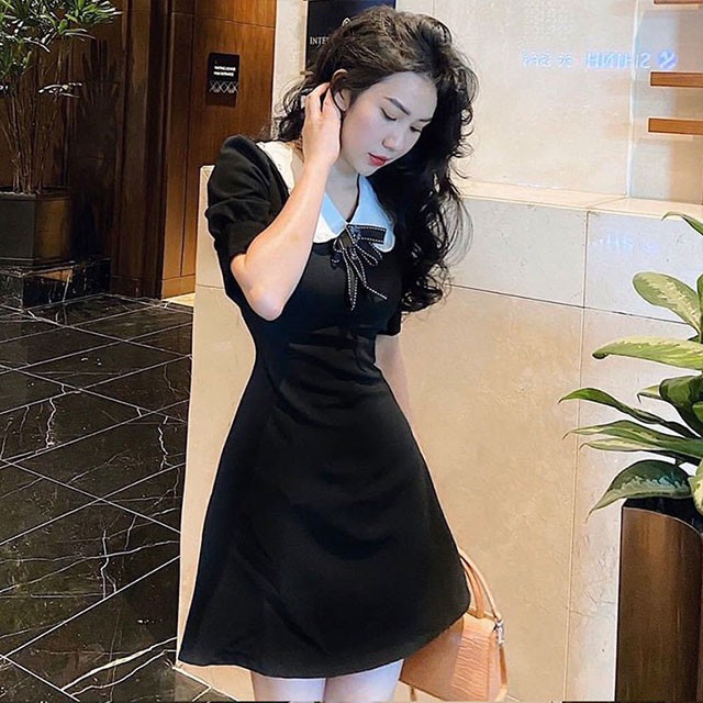 [HÀNG LOẠI 1] Đầm nữ Pure Dress Váy nữ kèm nơ cổ đính đá thanh lịch, nhẹ nhàng(Thời trang công sở VIP) (Hàng y hình) | BigBuy360 - bigbuy360.vn