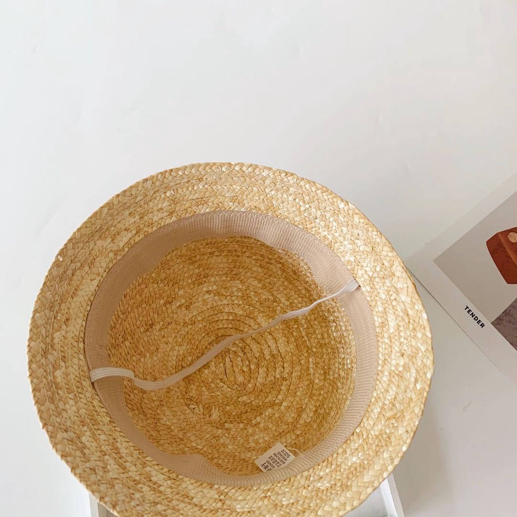 Mũ cói cho bé trai bé gái có dây buộc phù hợp cho bé từ 1-3 tuổi