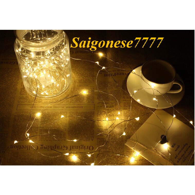 (Kèm Sẵn Pin) Dây Đèn Led Đom Đóm Fairy Light Trang Trí Decor Quấn Cây Noel Lễ Tết Chỉnh Đèn Chớp Nháy Ag13