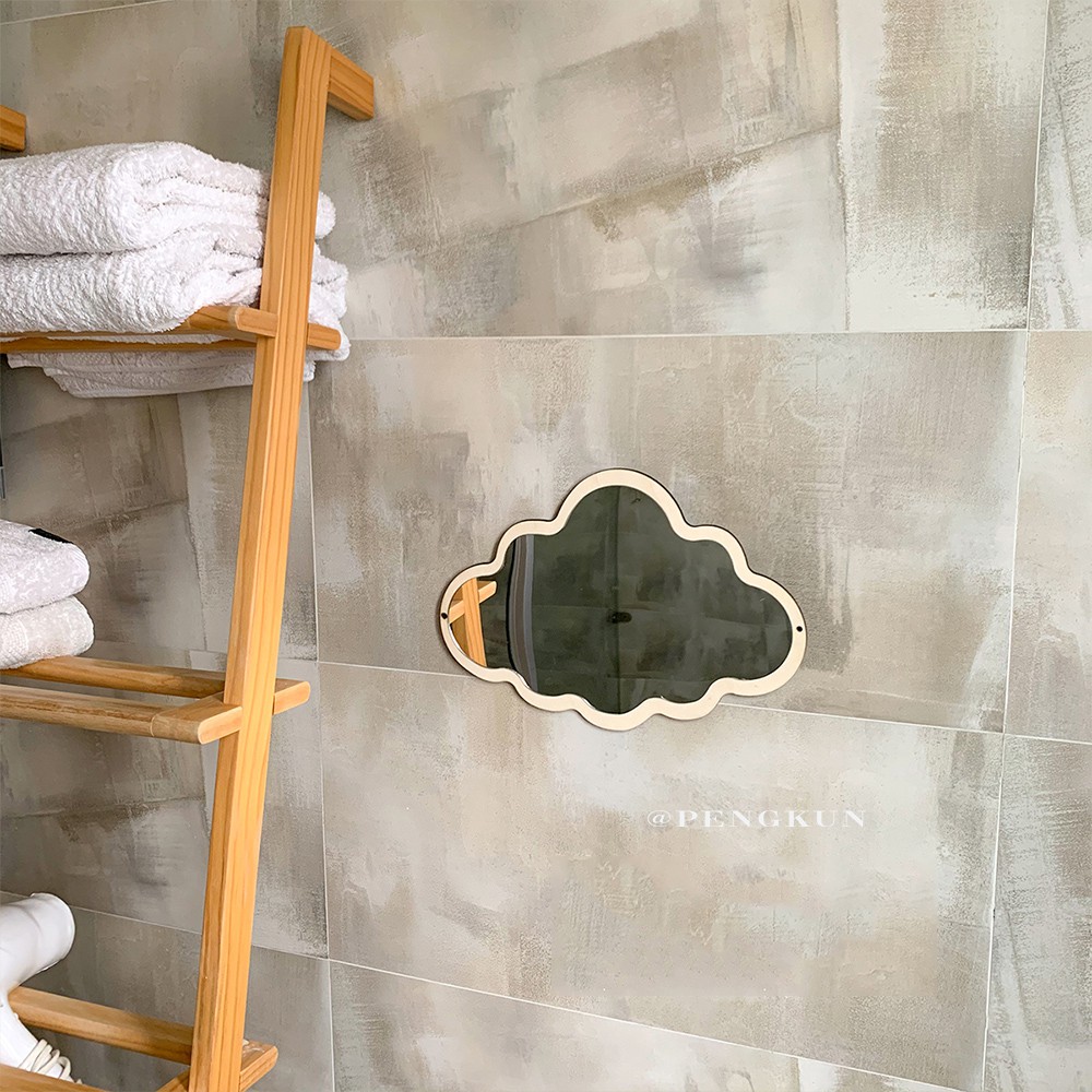 Gương Dán Tường Bằng acrylic Hình Đám Mây Dễ Thương Dùng Trang Trí