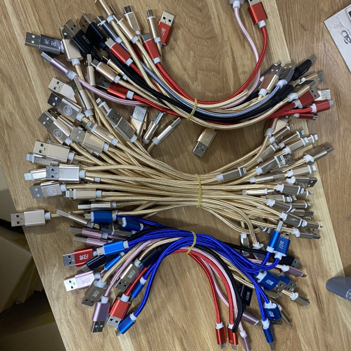 Cáp sạc dây dù ngắn 30cm tiện lợi, hỗ trợ sạc nhanh cho điện thoại iphone, samsung, oppo...dây sạt siêu bền chống đứt
