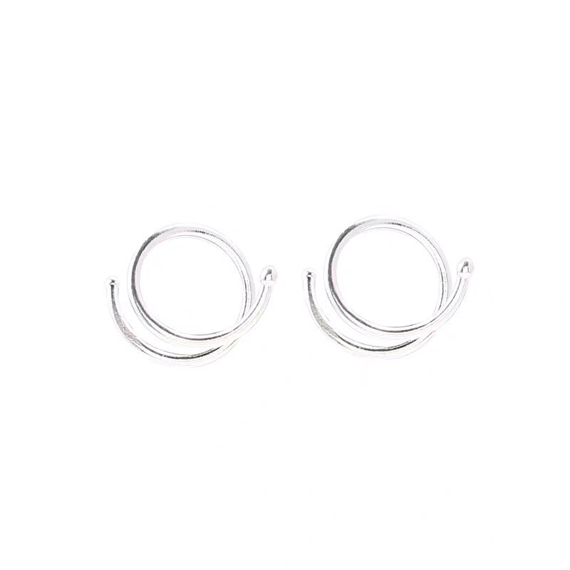 Khuyên tai bạc TLEE xoắn vòng basic cá tính TleeJewelry B0139