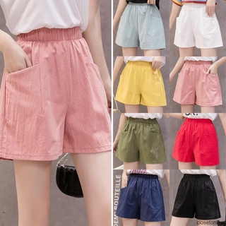 Quần short thể thao lưng cao màu trơn thời trang cho nữ
