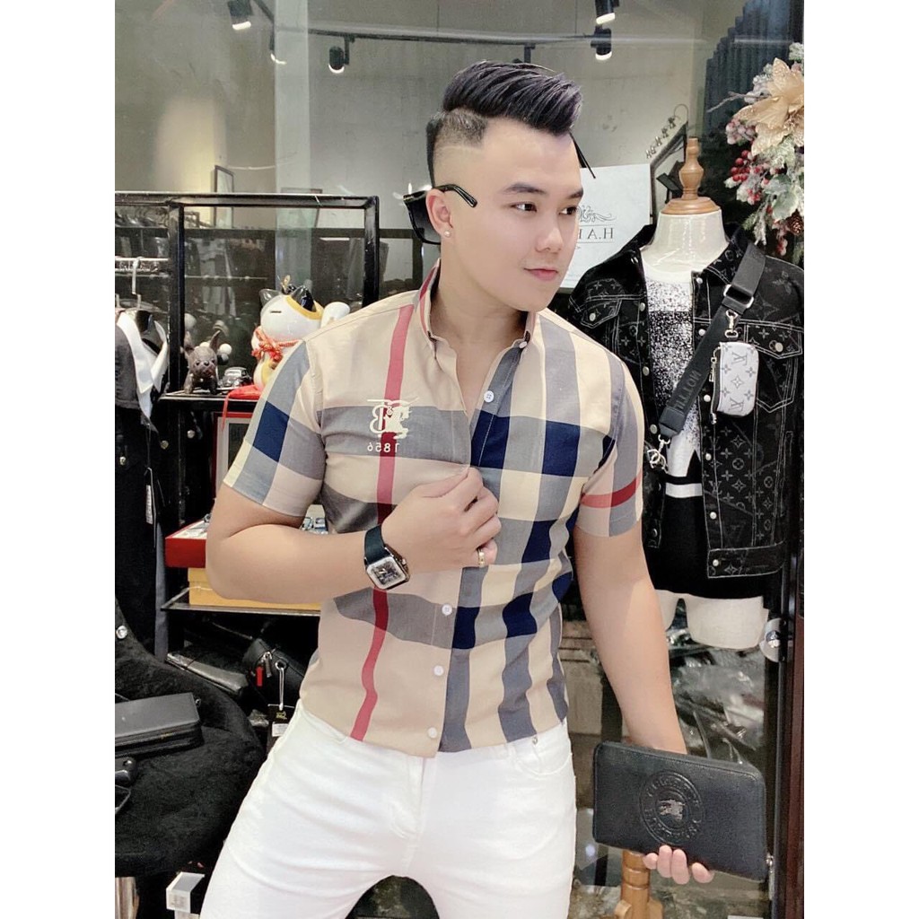 Áo sơ mi - Áo sơ mi nam kẻ cao cấp - Chất liệu lụa mềm mịn, kiểu dáng slimfit trẻ trung, thanh lịch, tôn dáng | BigBuy360 - bigbuy360.vn
