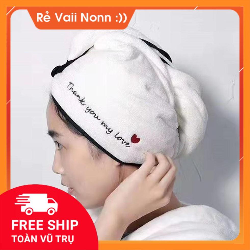 Khăn ủ tóc siêu thấm nước hàng nội địa Việt Nam, được chọn màu GDMN