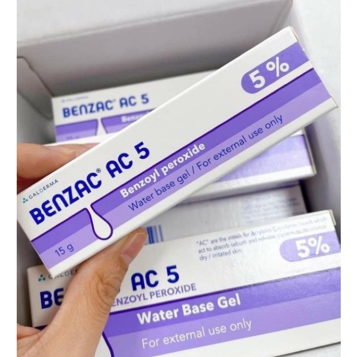 Benzac AC 5 Benzoyl Peroxide 5% Gel Hỗ Trợ Gi ả m M ụ n 15g