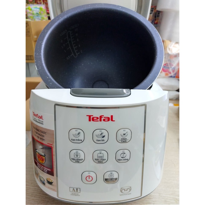 Nồi cơm điện tử Tefal RK733168 lòng nồi niêu vân đá cao cấp, dung tích 1.8L- 750W- hàng chính hãng bảo hành 24 tháng