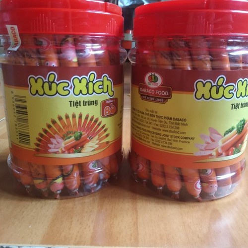 Hộp xúc xích tiệt trùng ăn liền vị heo 45 cây 900gr - công ty Dabaco Food - 45 cây x 20gr