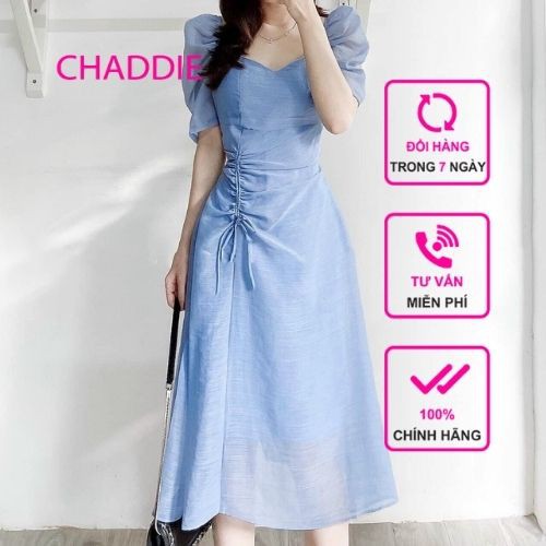Đầm rút thân cổ vuông tay bồng dáng dài qua gối nhẹ nhàng - Mã T102
