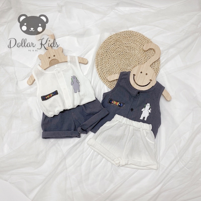 Bộ ba lỗ đũi thoáng mát, thời trang đi chơi, đi học cho bé trai