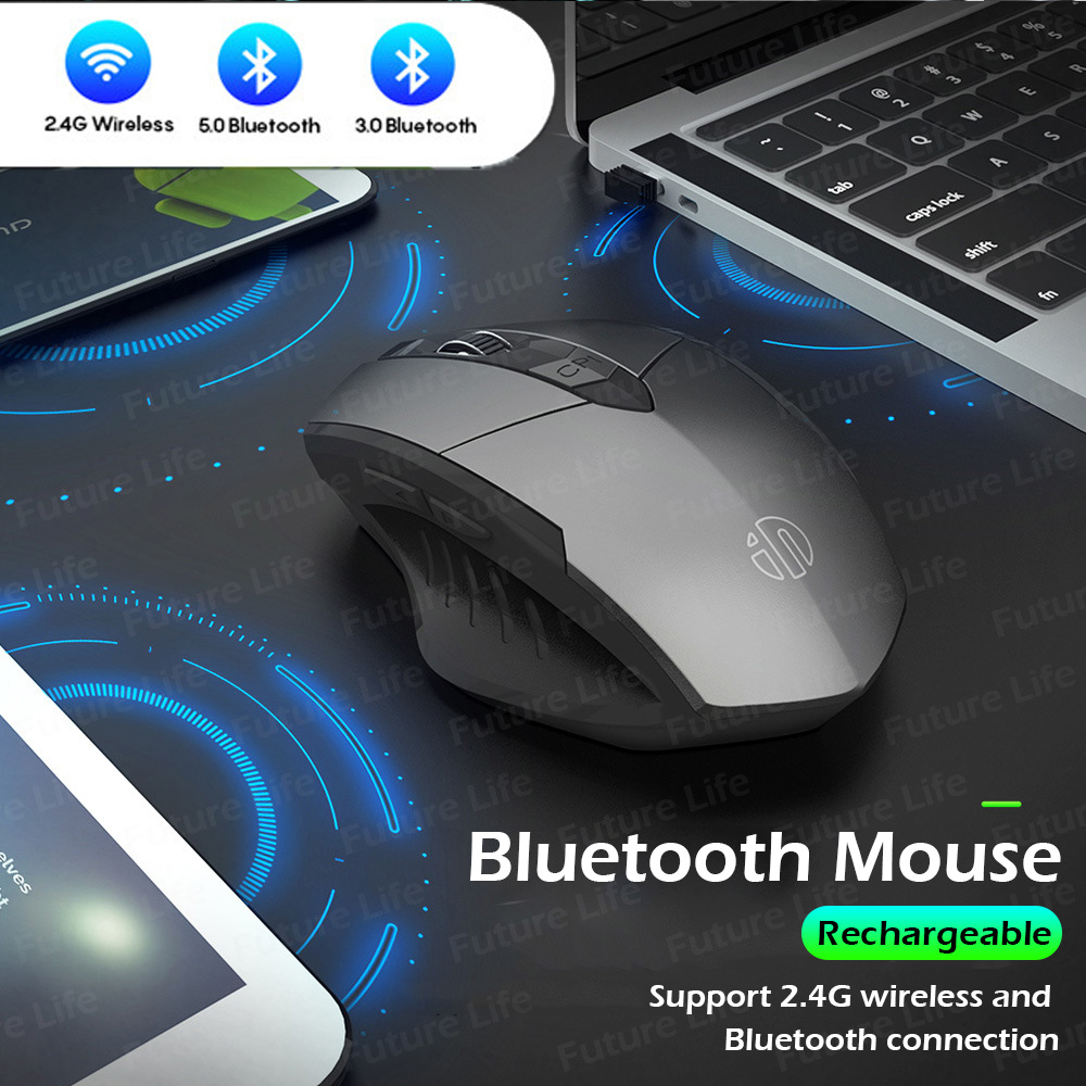 INPHIC PM-6 2.4G Chuột Không Dây Rechargeable Office Mute Chuột Bluetooth Support PC Chuột Laptop Tablet Mobile Phone Chuột Máy Tính Không Dây