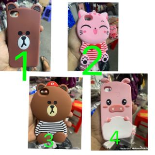 Ốp lưng iphone 4 dẻo silicon hình gấu heo dễ thương