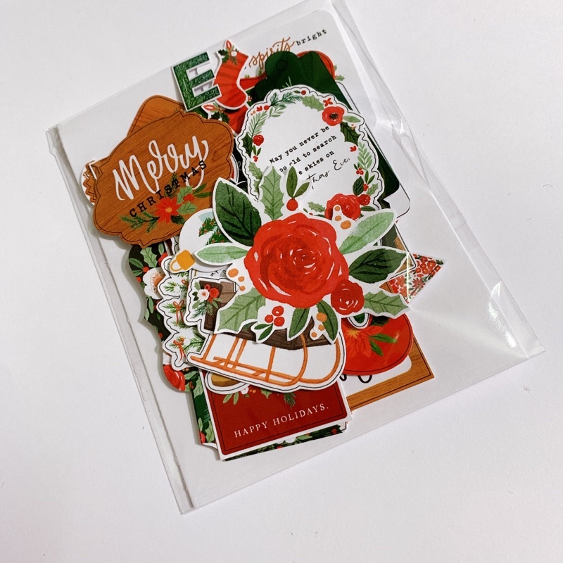 Die cut sticker Noel  trang trí love box, scrapbook và khung ảnh 3D
