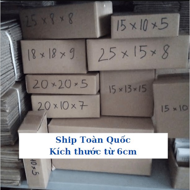 Hộp thùng giấy carton đóng gói hàng đầy đủ kích thước từ 6cm Doconu [SHIP TOÀN QUỐC]